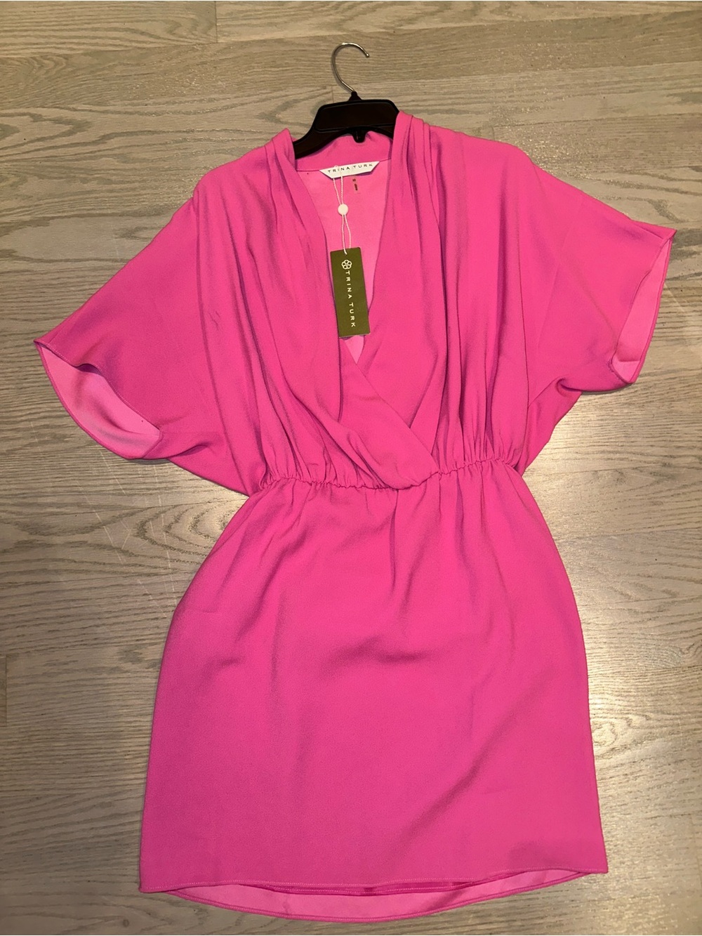 Trina Turk Bright Pink V-Neck Wrap Dress